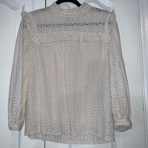 Madewell Lace Peasant Top